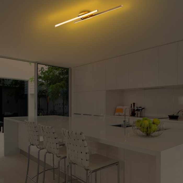 Opviq Lámpara de Araña Dorada con LED Integrado